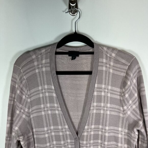 Torrid Plaid Boyfriend Cardigan Buttons Lavender Lilac Pink Women’s Plus Size 1X - Picture 2 of 9